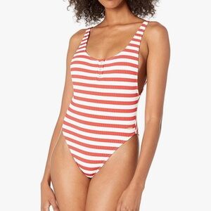 Roxy Red and White Striped Women's Swimsuit